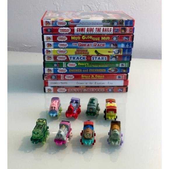 Thomas & Friends 11 DVD bundle with 8 trains toys EUC - Picture 4 of 8